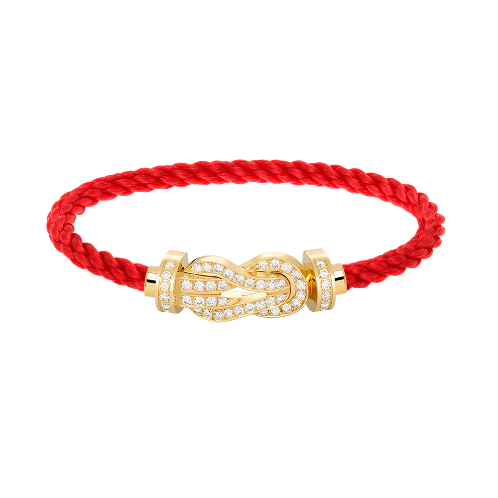 FRED CHANCE LARGE 8 FIGURE BUCKLE FULLDIAMOND BRACELET GOLD