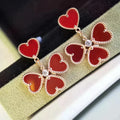 VCA SWEET CLOVER CARNELIAN EARRINGS