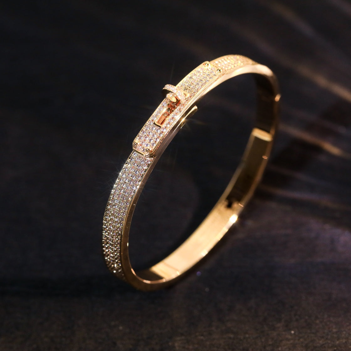 HERMES KELLY BRACELET DIAMOND PAVED