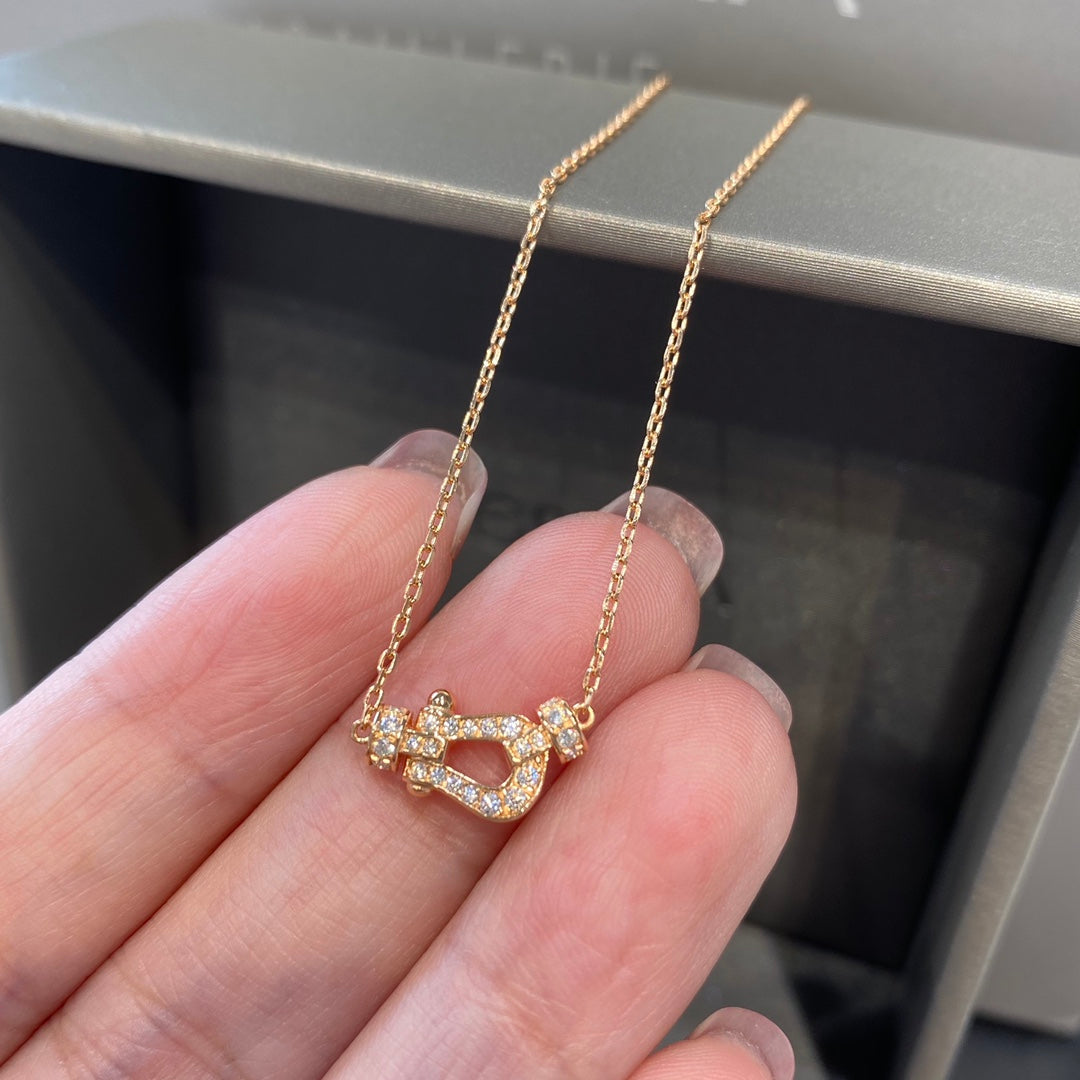 FRED FORCE 10 DIAMOND PINK GOLD NECKLACE MINI MODEL