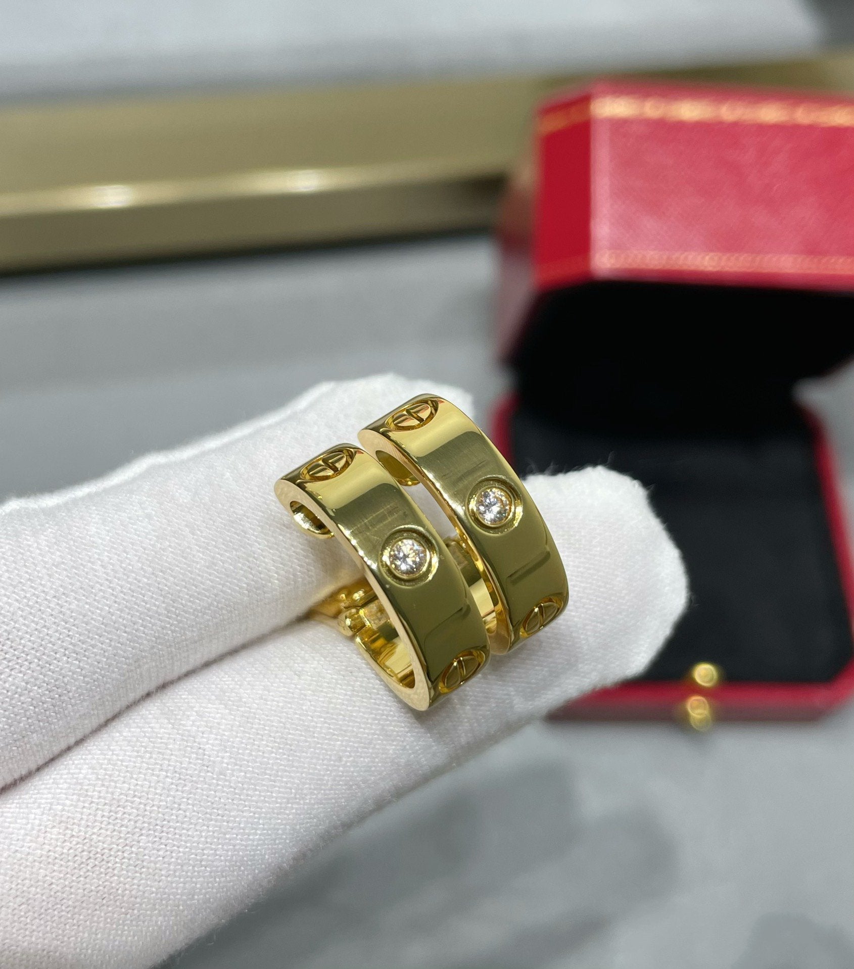 CARTIER LOVE 5.5MM 1 DIAMOND EARRINGS