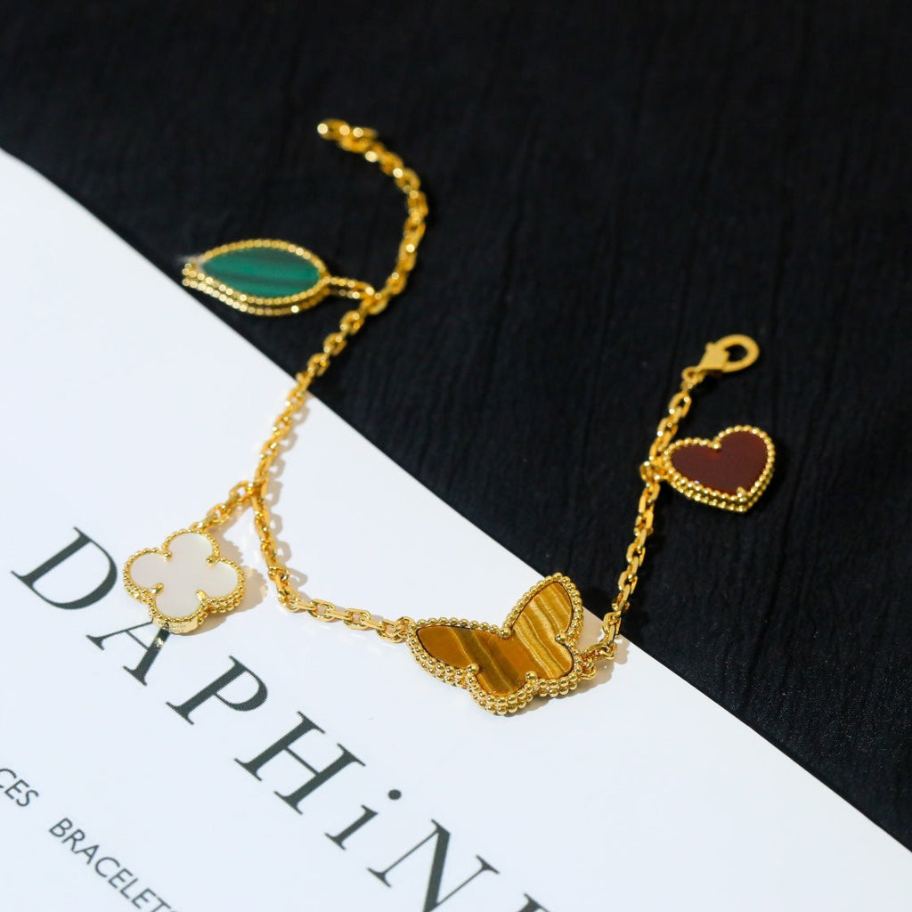 VCA LUCKY SPRING 5 MOTIF GOLD BRACELET