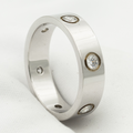 CARTIER LOVE RING 5.5MM 6 DIAMONDS SILVER